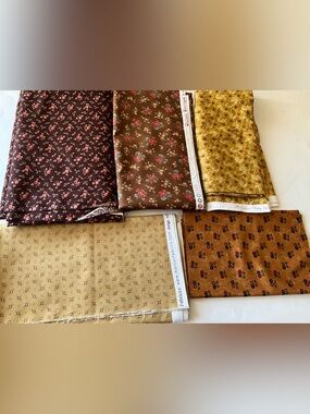 Quilting Fabrics Lot Moda #2590 Marcus #0232 Studios #2160 Brown Blue Red Cotton